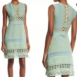 NWT Burberry Prorsum Celadon Cotton And Silk Dress